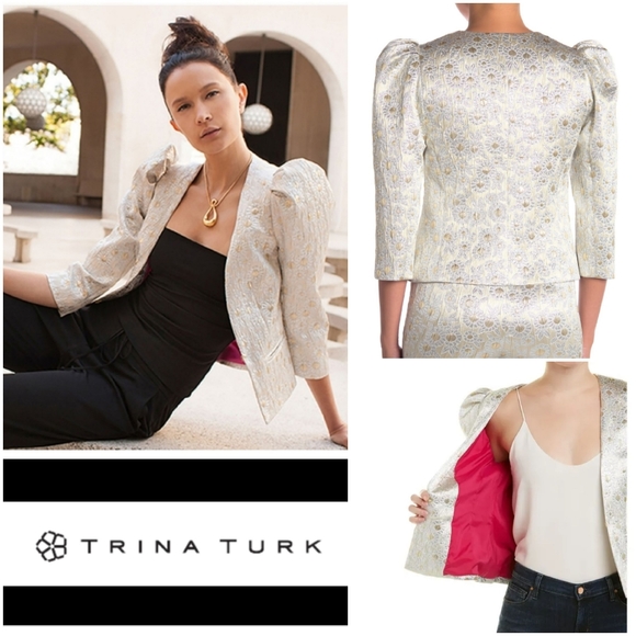 Trina Turk Jackets & Blazers - Trina Turk carrington metallic blazer, gold